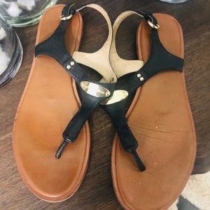 Michael Kors black leather sandals